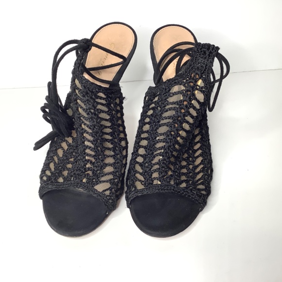 GIANVITO ROSSI Bardot crochet-knit and suede heels - Picture 5 of 16